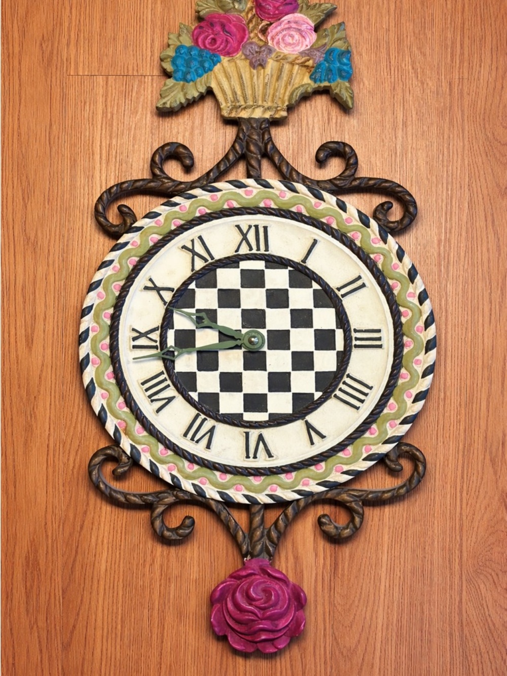 Retired Mackenzie Child Wall Clock- untested